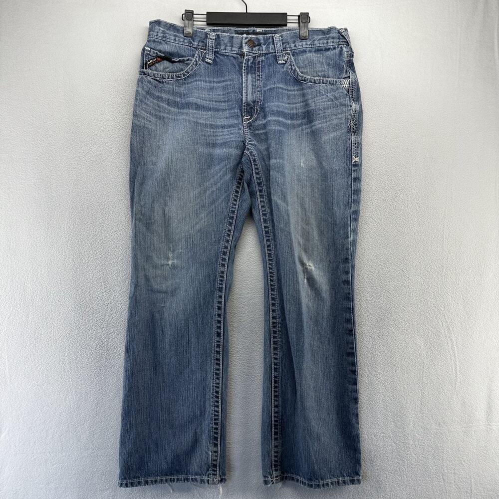 Ariat Jeans Men's 35x32 Blue Denim M4 Relaxed Boot Bootcut Western Cowboy Work